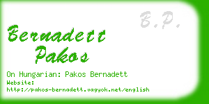 bernadett pakos business card